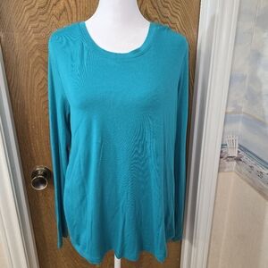 Eddie Bauer Turquoise Long Sleeve Women's Tee